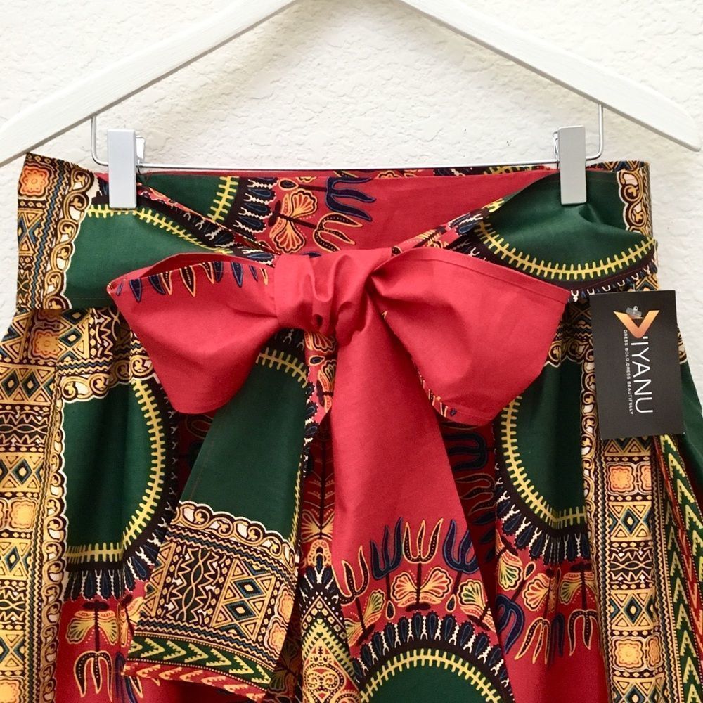 D’Iyanu Bold African Print Maxi Skirt with Sash - Picture 2 of 8
